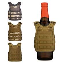 Mini chaleco militar en miniatura, conjunto de botella Personal, correa de hombro ajustable, cubierta táctica de botella de cerveza 2024 - compra barato