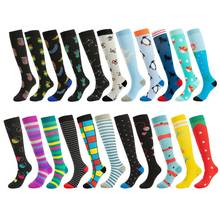 44 Styles Running Compression Socks Fit For Antifigue Cactus Pineapple Unisex Outdoor Cycling Long Pressure Stockings High 2024 - buy cheap