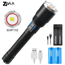 2021 10-core XHP110 LED Brightest Led Flashlight Power Bank Function Torch Usb Rechargeable 18650 26650 Battery Zoom Lantern 2024 - buy cheap