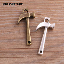 PULCHRITUDE 4PCS 19*44mm Two Color Metal Zinc Alloy Daily Necessities Tool Hammer Charms Fit Jewelry Pendant Charms Makings 2024 - buy cheap