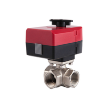 Electric valve brass motorized ball valve three way valve Can be manually and automatically AC 220v 24v DN20 DN25 DN32 L type 2024 - buy cheap