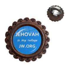 JW.ORG-anillo de madera con foto de jovah Is My refugio, cabujón de cristal de 20mm, anillos ajustables, joyería de catolismo para niños, regalo 2024 - compra barato