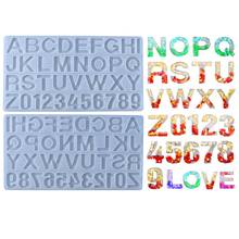 Number Alphabet Resin Silicone Mold 26 English Letters Front Back DIY Jewelry Making Keychain Epoxy Craft  Sugar Cake 2024 - buy cheap