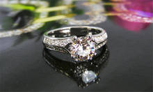 Anillo de oro blanco de 18 quilates para mujer, sortija de compromiso con diamantes de corte redondo, 18K, 18K, 18K, Au750 2024 - compra barato