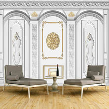 Custom 3D Mural Wallpaper European Style Plaster Roman Column Living Room Sofa TV Background Wall Painting Photo Papel De Parede 2024 - buy cheap