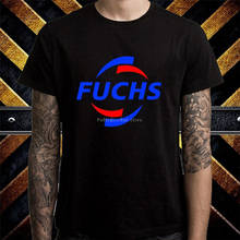 Camiseta negra con logotipo de la empresa Fuchs, camisa Retro de talla S a 3Xl para hombre, tops de marca de verano 2024 - compra barato