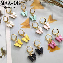 MAA-OE-pendientes con forma de mariposa multicolor para mujer, aretes de aleación simples, joyería Vintage, regalo de fiesta, 2020 2024 - compra barato