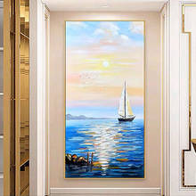 Wall Art Paintings Hand Painted Modern Large Seascape Abstract Knife Oil Painting on Canvas Picture For Living Room Home Decor 2024 - buy cheap