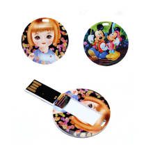 New custom logo plastic round card usb 2.0 pen drives 4GB - 32GB usb flash drive photography gift (over 10 pcs free logo ) 2024 - buy cheap