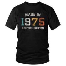 Vintage Born In 1975 T Shirt Men Short Sleeve Streetwear Made in 1975 45th Birthday Gift Tshirt Fashion 100% Cotton Tee Merch 2024 - buy cheap