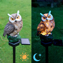 Waterproof Solar LED Owl Bird Night Lamp Solar Powered Yard Garden Stake Statue Exterior Light Outdoor Lighting Warm White 2024 - buy cheap