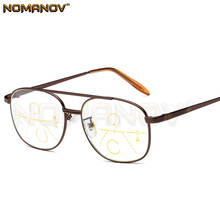 Double Bridge Polit Brown Frame Retro Men Women Progressive Multifocus Reading Glasses Add 75 100 125 150 175 200 to 400 2024 - buy cheap