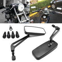 Preto motocicleta vista traseira espelhos laterais universal 8mm & 10mm para honda cbr600rr cbr1000rr para yamaha yzfr1 r6 MT-07 MT-09 fz6 fz8 2024 - compre barato