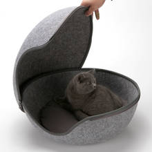 Egg Shape Dog Cat Bed Pet Sleeping Bag Zipper Felt Cloth Warm Pet House Cat Nest With Detachable Cushion Mat 2 shape 2024 - buy cheap