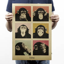 Vintage Poster Gorilla Adornment Bar Counter Retro Kraft Paper Posters Movie Poster Wall Stickers Home Decor decora o para casa 2024 - купить недорого