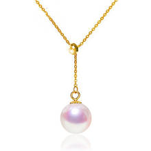 XF800-collar con colgante de oro de 18K auténtico para mujer, joyería fina, cadena de perlas de agua de mar de AKOYA auténtica, regalo de lujo D513 2024 - compra barato