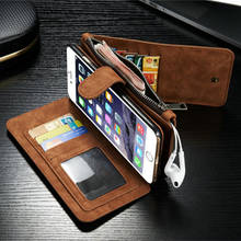 CaseMe carcasa Retro Funda de cuero para iPhone 12 Mini 11 Pro XS Max XR X cartera Multi tarjeta cubierta para iPhone SE 2020 8 7 6 6S Plus 5S Etui 2024 - compra barato