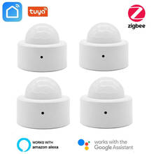 Sensor de movimento tuya zigbee 5 peças, pasta montagem pir detector de movimento alarme instantâneo, vida inteligente, aplicativo monitoramento infravermelho sensor de corpo humano 2024 - compre barato