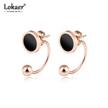 Lokaer-pendientes semicirculares con forma de U para mujer, aretes de acero inoxidable, Color oro rosa, regalos, E17087 2024 - compra barato