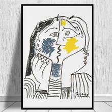 Pablo Picasso (Pablo Picasso) The Kiss Wall Art Canvas Painting Cartoons and Prints Living Room Home Decoration Mural Gifts 2024 - buy cheap