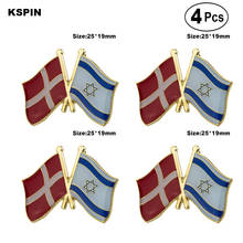 Denmark& Israel Friendship Flag Pin Lapel Pin Badge  Brooch Icons 4pcs 2024 - buy cheap