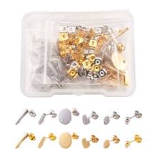304 Stainless Steel Stud Earring Findings with Earring Back for Jewelry Making DIY Accessories 2024 - buy cheap