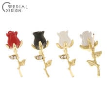 Accesorios de joyería de diseño Cordial, 50 Uds., 9x23MM, pendientes de tuerca, forma de flor, efecto de pintura, DIY, hecho a mano, accesorios para pendientes 2024 - compra barato