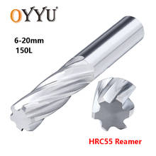 OYYU Tungsten Steel Spiral Flutes Reamer H7 HRC55 CNC 6mm 8mm 10mm 12mm 20mm Carbide Lengthened Chucking Reamers Straight Shanks 2024 - buy cheap