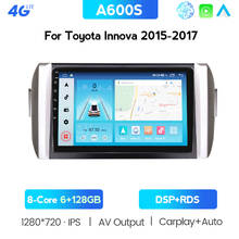 Radio con GPS para coche, 128 reproductor Multimedia con Android, 6 GB + 10,0 GB de RAM, Navi, DSP, estéreo, 4G, SPDIF, BT5.0, BT, para Toyota Innova 2018 2024 - compra barato