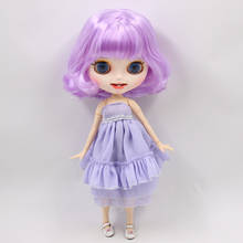 Muñeca ICY DBS Blyth con labios tallados, boca abierta, cara mate personalizada, pelo morado, cuerpo articulado bjd 1/6, juguete para niñas 2024 - compra barato