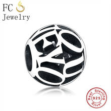 FC Jewelry Fit Original Brand Charm Bracelet 925 Silver Openwork Ball Shape Letter Love You Beads Making Women Berloque 2020 2024 - buy cheap