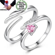 OMHXZJ Wholesale European Fashion Lovers Couple Party Birthday Wedding Gift Wing Heart AAA Zircon S925 Sterling Silver Ring RG69 2024 - buy cheap
