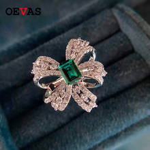 OEVAS, роскошное 925 пробы, серебряное, созданное из моиссанита, изумруд, драгоценный камень, обручальное кольцо, свадебное, хорошее ювелирное изделие, оптовая продажа 2024 - купить недорого