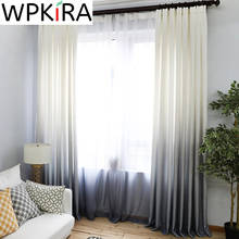 Curtains Gradient Color Print Voile Gray Window Modern for Living Room Curtains Tulle Sheer Fabrics Rideaux Cortinas WP185-30 2024 - buy cheap