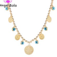 Colgante de ojo de demonio de la suerte para mujer, collar musulmán islámico, moneda de 60cm, mejor joyería para fiesta y boda 2024 - compra barato