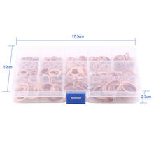 New 280pcs Professional Assorted Copper Washer Gasket Set Flat Ring Seal Assortment Kit M5-M20 with Box For Hardware Accessories 2024 - купить недорого