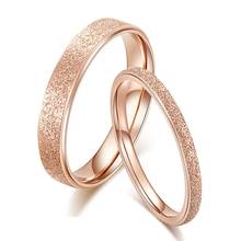 Fashion Frosted ring Stainless Steel Rose Gold ring For Woman Girl For Men Couple In Wedding Rings Women Jewelry 2024 - buy cheap