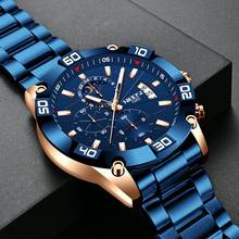 NIBOSI-reloj deportivo de cuarzo para hombre, cronógrafo de lujo, con esfera grande, estilo militar, a la moda, color azul 2024 - compra barato