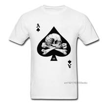Custom Ace of Spades T Shirt 2018 T-shirt Men Skull Tshirt Poker Card Clothes Hip Hop Tops Vintage Retro Tees Cotton White 2024 - buy cheap