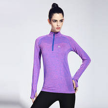 Zhangyunuo-camisetas deportivas de Yoga para mujer, ropa con cremallera, sólida, ajustada, Lumbar, para gimnasio, Tops deportivos de entrenamiento, sudaderas de cuello alto para mujer 2024 - compra barato