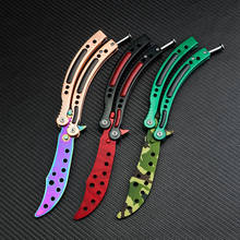 Butterfly In Knife Training Stainless Steel Knife Butterfly CS GO Knife Counter Strike Game Folding Knife No Edge Dull Tools 2024 - buy cheap