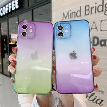 Gradient Transparent Phone Case For iPhone 11 Pro Max 12 Pro Mini X XR XS Max 7 8 SE2020 Soft TPU Silicon Shockproof Back Cover 2024 - buy cheap