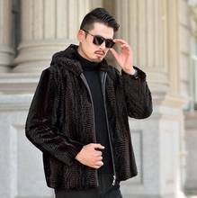 Autumn faux mink leather jacket mens winter thicken warm fur leather coat men slim jackets jaqueta de couro fashion hooded 2024 - buy cheap