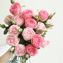 Flores artificiales de seda de tacto Real, rosas para decoración del hogar, boda, fiesta de cumpleaños, regalo de la madre 2024 - compra barato