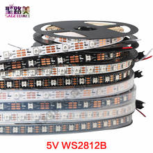Faixa de led rgb ws2812b ws2812, fitas de led, abordáveis individualmente, pcb, ip30/65/67, preto e branco, 1m, 5m 2024 - compre barato