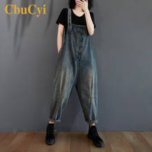 Spring Overalls Women Vintage Denim Jumpsuits 2021 Fashion Simple Style Jeans Jumpsuit Women Large Size Casual Bleached Rompers 2024 - buy cheap