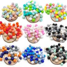 Cute-idea 500pcs 9mm silicone Beads loose beads teether safe pacifier chain teething pearl eco-frendlly BPA Free handmade DIY 2024 - buy cheap