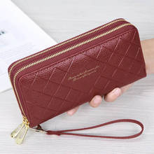 Double Zipper Women Wallets Lady Wristlet Handbags Purses Cards Holder Woman Long Wallet Coin Purse Moneybags Plaid Bags Pockets 2024 - buy cheap