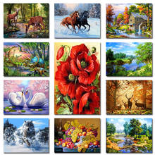 Pintura de diamantes 5D Diy, Kit de punto de cruz de personajes de paisaje de animales para el hogar, pegatina de pared, bordado de perforación completa, decoración del hogar Rx015 2024 - compra barato