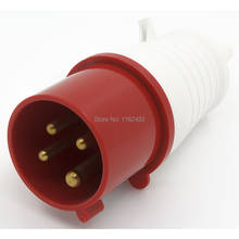 32A 3P E 4 pin 380-415V IP44 024L three phase splashproof industrial plug with cable sleeve 2024 - buy cheap